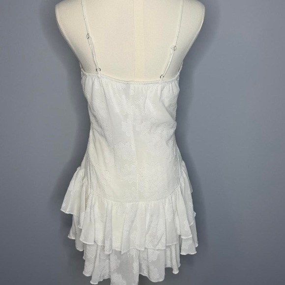 Target Wild Fable size XS white ruffled floral tiered dress adjustable straps - Picture 2 of 2